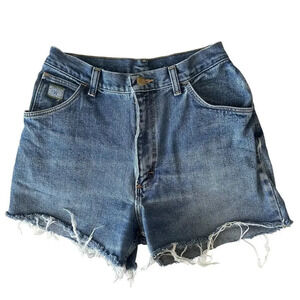 Vintage Wrangler High Rise Jeans Shorts Women's 10 Blue Denim Western Festival‎